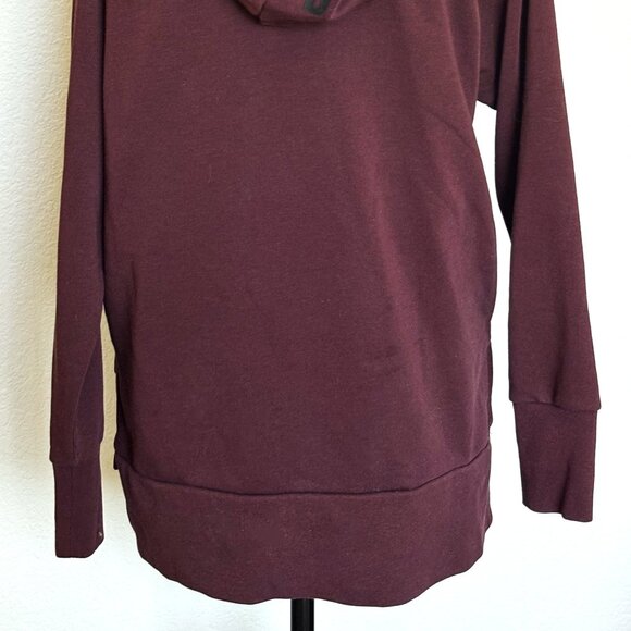 Maroon Nike Dri-Fit Athletic Oversized Hoodie Long Length Pockets Women's XS EUC - Picture 9 of 12